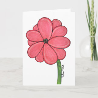 Roze bloem met witte achtergrond blanco kaart