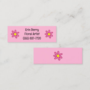 Roze Bloem Mini Visitekaartjes