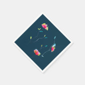 Roze bloem moderne, eenvoudige Japanse kunst Servet (Hoek)