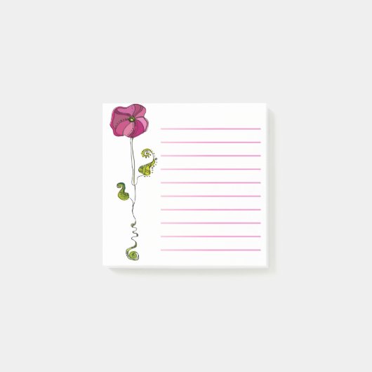 Roze bloem natuur post-it® notes (Voorkant)