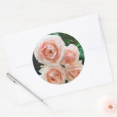 Roze Bloem Ontwerp Ronde Sticker (Envelop)