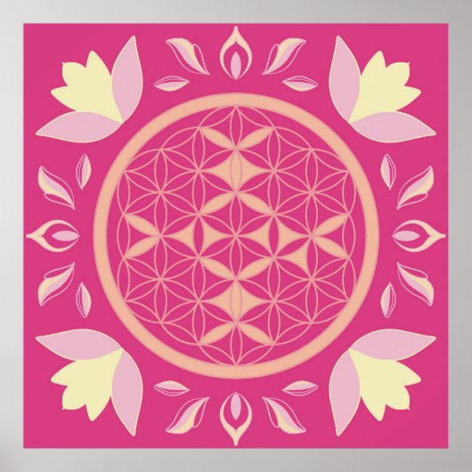 roze bloem poster (Voorkant)