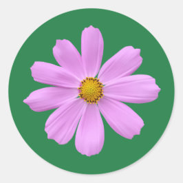 Roze bloem ronde sticker