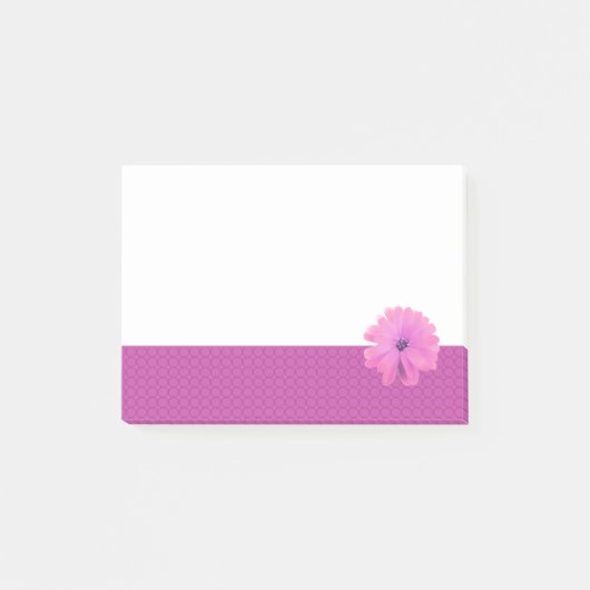 Roze Bloem Roze Cirkelrand Post-it® Notes (Voorkant)