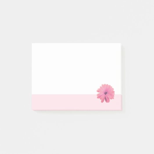 Roze Bloem Roze Rand Post-it® Notes (Voorkant)