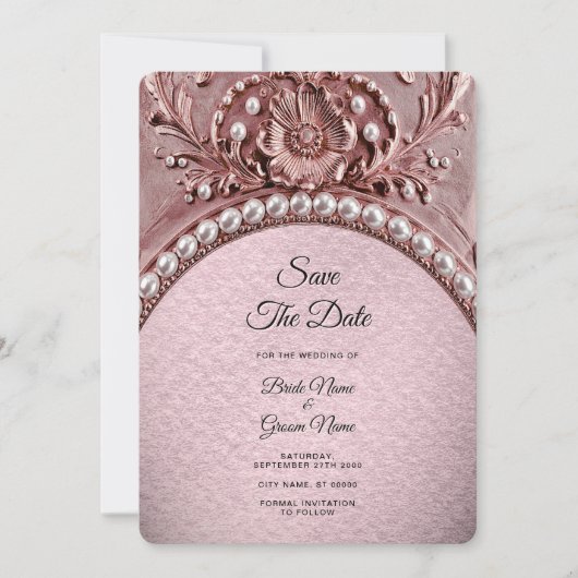 Roze Bloem Save the Date (Voorkant)
