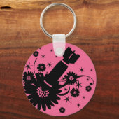 Roze bloem sleutelhanger (Voorkant)