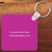 Roze Bloem Sleutelhanger met Monogram (Achterkant)