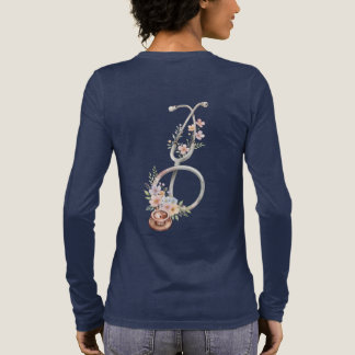 Roze Bloem Stethoscoop T-shirt