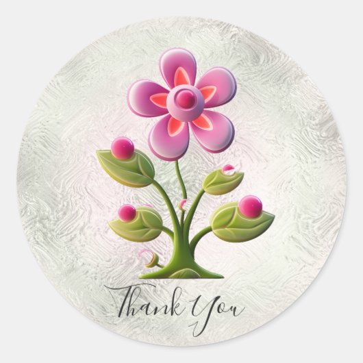 Roze Bloem Sticker (Voorkant)