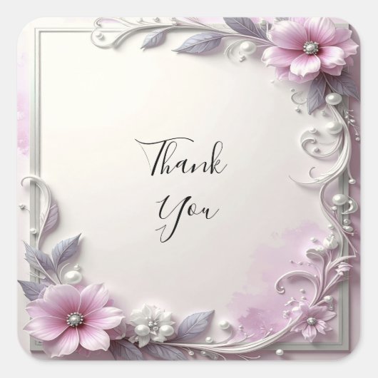 Roze bloem sticker frame (Voorkant)