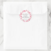 Roze bloem sticker voor babyfeestje (Tas)