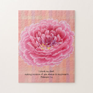 Roze Bloem Stijl Geloof Puzzel Legpuzzel
