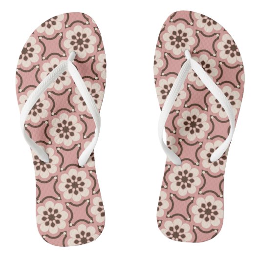 Roze bloem teenslippers (Voetbed)