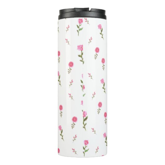 roze bloem thermosbeker (Achterkant)