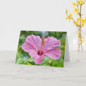 Roze Bloem Tropische Hibiscus Floral Art Note Kaar Kaart (Gele Bloem)