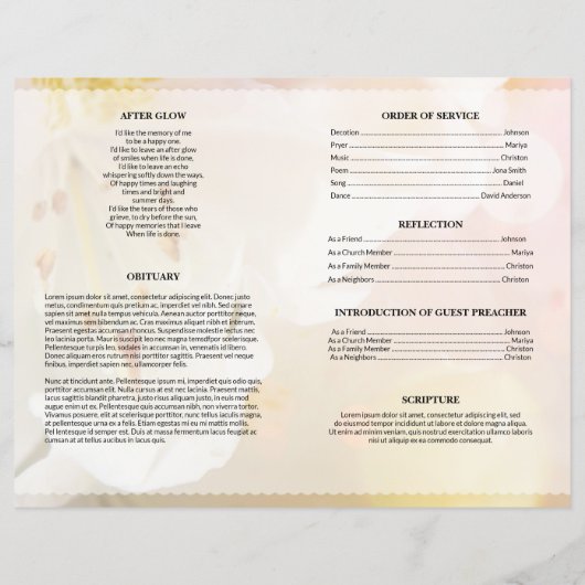 Roze Bloem Uitvaart Template (Achterkant)