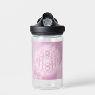 roze, bloem van het leven, heilige geometrie, mand waterfles