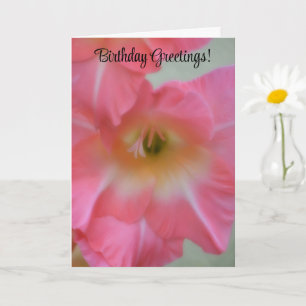 Roze Bloem Verjaardag Kaart