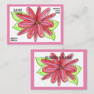 Roze Bloem Visitekaartjes