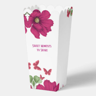 Roze bloem vlinder aquarel cadeau doos bedankdoosjes