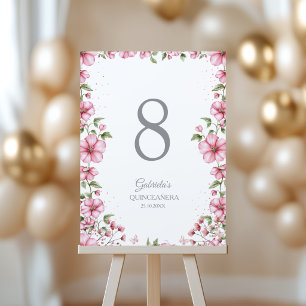 Roze bloem vlinders Quinceañera Kaart