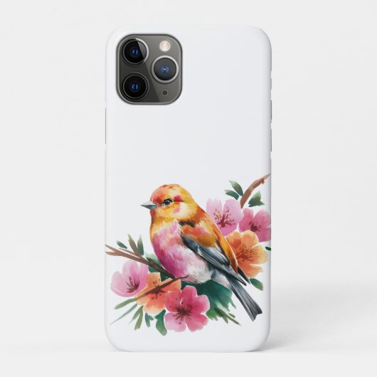 Roze Bloem Vogel Case-Mate iPhone Case (Achterkant)