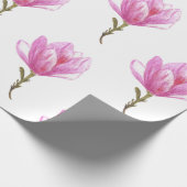 Roze Bloem Waterverf Drawing Wrapping Papier (Hoek)