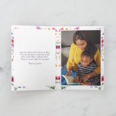 Roze Bloem Waterverf Foto Moederdag Kaart (Binnen)