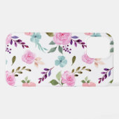 Roze bloem waterverf naadloos iPhone hoesje (Achterkant horizontaal)