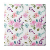 Roze bloem waterverf naadloos tegeltje (Voorkant)