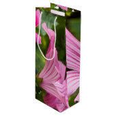 roze bloem wijn cadeautas (Voorkant Gekanteld)