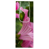 roze bloem wijn cadeautas (Voorkant)