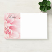 Roze Bloem & Zwarte Script naam, vs 2 Post-it® Notes (Kantoor)