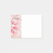 Roze Bloem & Zwarte Script naam, vs 2 Post-it® Notes (Voorkant)