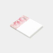 Roze Bloem & Zwarte Script naam, vs 2 Post-it® Notes (Schuin)