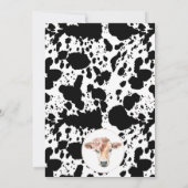 Roze Bloem Zwarte Witte Koe Print Verjaardag Kaart (Achterkant)