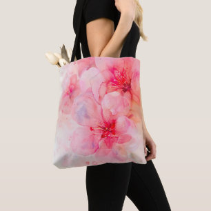 Roze bloemblaadje Elegance Waterverf Draagtas