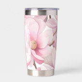 Roze bloemblaadjes aangepaste naam geïsoleerde drinkbeker (Links)