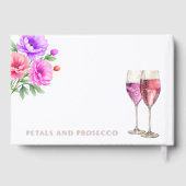 Roze Bloemblaadjes en Prosecco Bruidsdouche Gastenboek (Achterkant)
