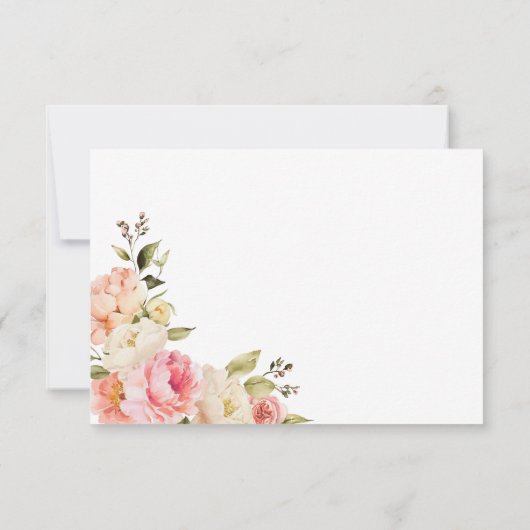 Roze bloemblaadjes en Prosecco Bruidsmeisjesfeest Bedankkaart (Achterkant)