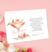 Roze bloemblaadjes en Prosecco Bruidsmeisjesfeest Bedankkaart