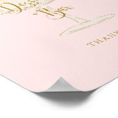 Roze bloemblaadjes en Prosecco Douche Dessert Bar  Poster (Hoek)