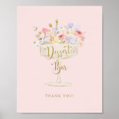 Roze bloemblaadjes en Prosecco Douche Dessert Bar  Poster (Voorkant)