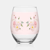 Roze Bloemblaadjes en Prosecco Drinkservies Set Wijnglas Zonder Voet (Rechts)
