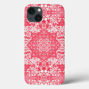Roze Bloemblaadjes op Kilim Dromen iPhone 13 Hoesje