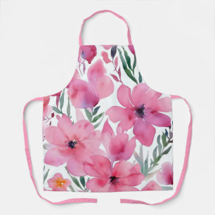 Roze Bloemblaadjes Waterverf Bloemenschildering Schort