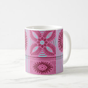 roze bloemblauwe strepen kunst Patroon Koffiemok