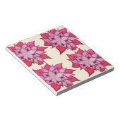 Roze bloembloempatroon notitieblok (Schuin)