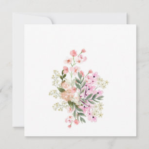 Roze bloemboeket kaart